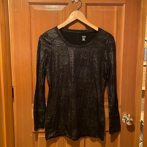 A.N.A black metallic long sleeve tee shirt - Picture 1 of 6
